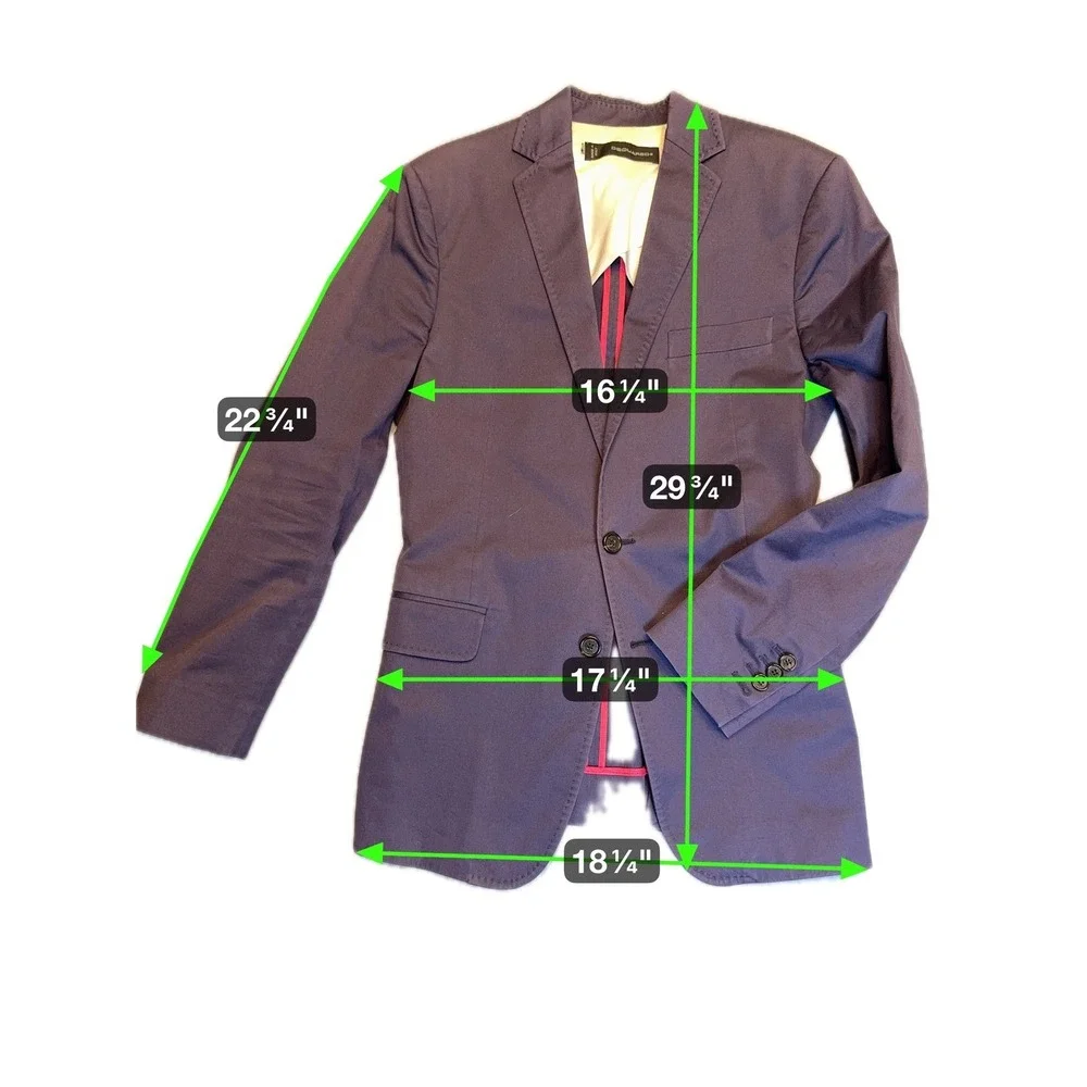 Dsquared2 Mens Sport Coat Blazer Jacket Casual Business Made‎ in Italy 48R